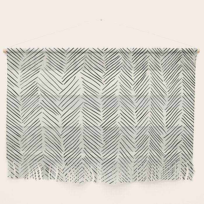 Herringbone Black on Cream Wall Hanging Gallery Image 1