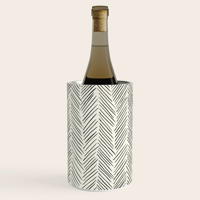 Herringbone Black on Cream Wine Chiller Gallery Image 3