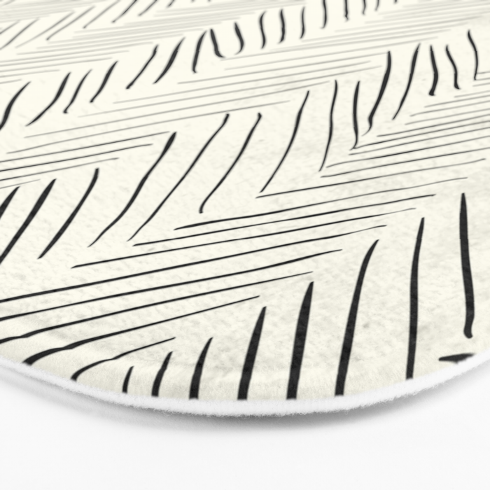 Herringbone Black on Cream Bath Mat Gallery Image 3