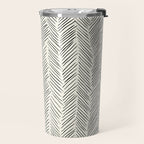 Herringbone Black on Cream Travel Mug Gallery Image 2