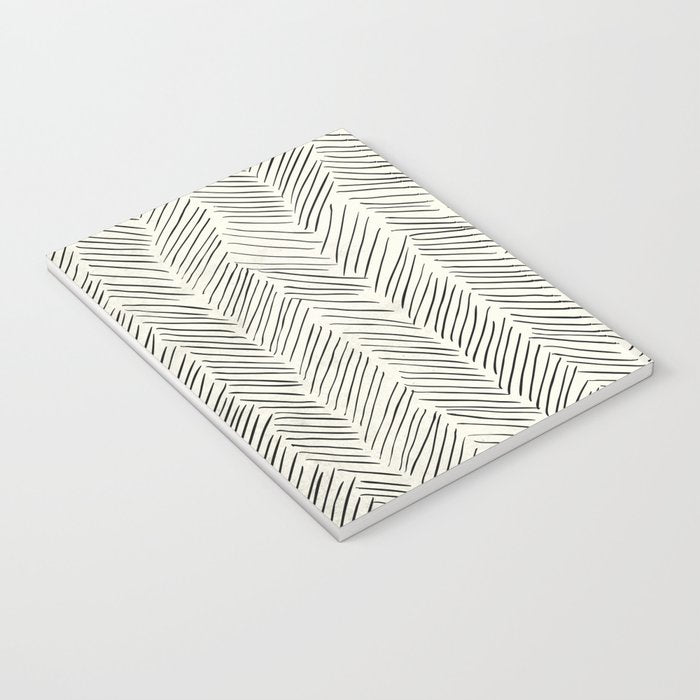 Herringbone Black on Cream Notebook Gallery Image 3