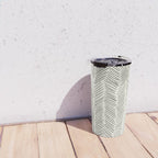 Herringbone Black on Cream Travel Mug Gallery Image 4