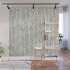 Herringbone Black on Cream Wall Mural Gallery Image 1