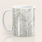 Herringbone Black on Cream Coffee Mug Gallery Image 3