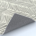 Herringbone Black on Cream Rug Gallery Image 4