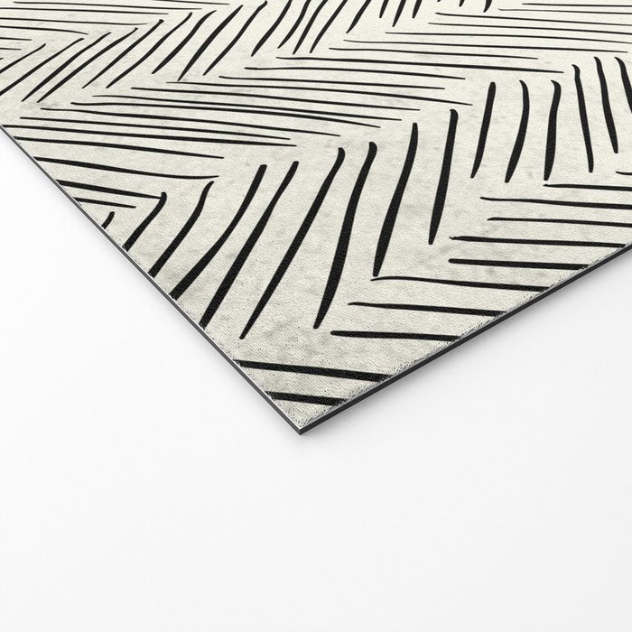 Herringbone Black on Cream Welcome Mat Gallery Image 2