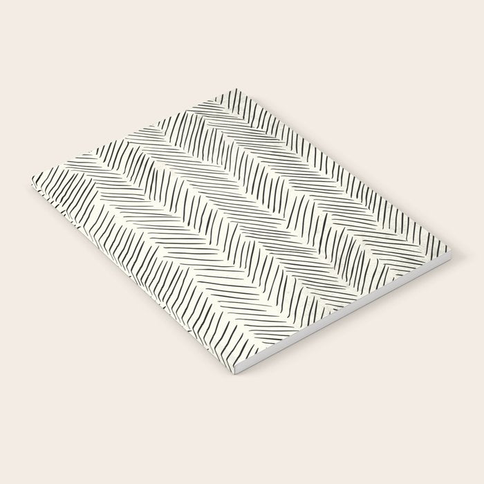 Herringbone Black on Cream Notebook Gallery Image 1