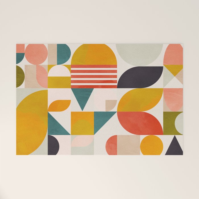 mid century geometry abstract shapes bauhaus Welcome Mat Gallery Image 1