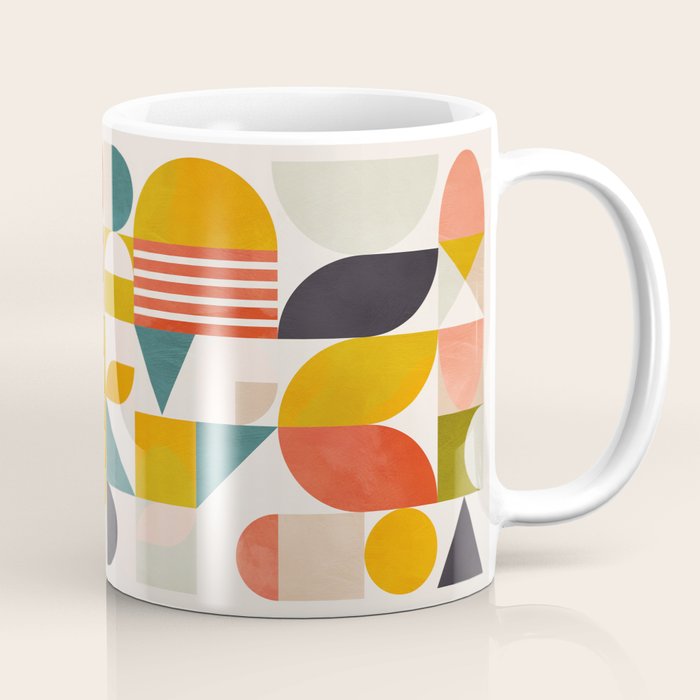 mid century geometry abstract shapes bauhaus Coffee Mug Gallery Image 1