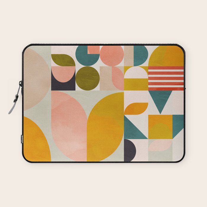 mid century geometry abstract shapes bauhaus Laptop Sleeve Gallery Image 1