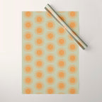 Boho Summer Sun Pattern VIII Sage and Orange Wrapping Paper Gallery Image 1