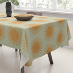 Boho Summer Sun Pattern VIII Sage and Orange Tablecloth Gallery Image 3