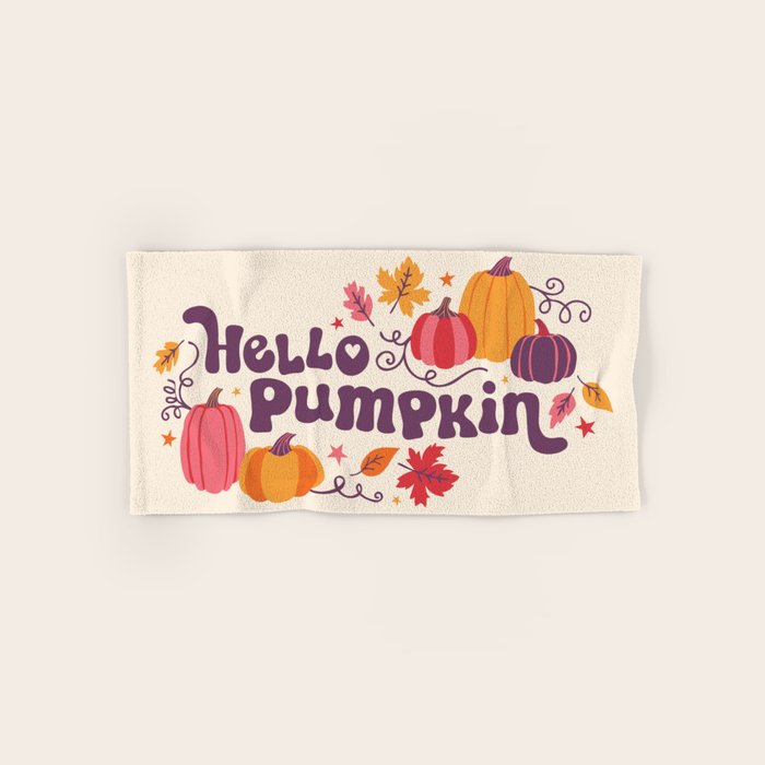 Hello Pumpkin Bath Towel Gallery Image 1