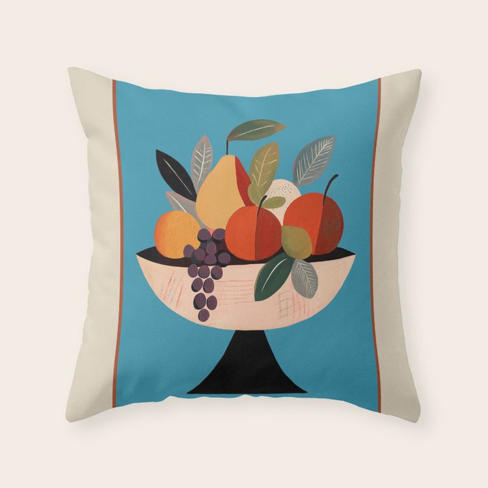 Modern Fruit Bowl I Throw Pillow Gallery Image 1