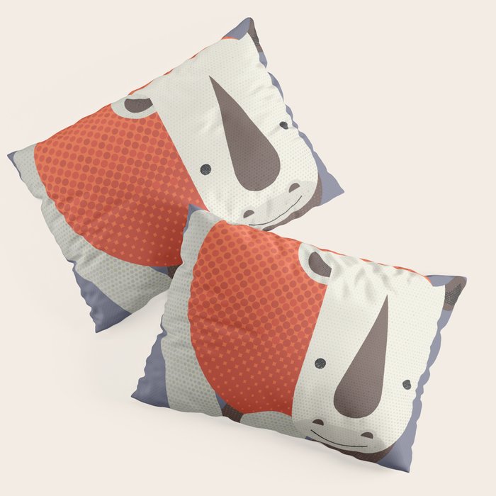 Whimsy Rhinoceros Pillow Sham Gallery Image 3