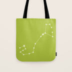 Scorpio Zodiac Star Constellation Line Art Chartreuse Green Tote Bag Gallery Image 1