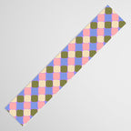 Checkered Geometric Shapes - Very Peri, Blue, Olive, Pink and Cream  Table Runner Gallery Image 3