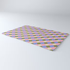 Checkered Geometric Shapes - Very Peri, Blue, Olive, Pink and Cream  Rug Gallery Image 3