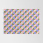 Checkered Geometric Shapes - Very Peri, Blue, Olive, Pink and Cream  Rug Gallery Image 2
