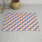 Checkered Geometric Shapes - Very Peri, Blue, Olive, Pink and Cream  Rug Gallery Image 1