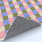 Checkered Geometric Shapes - Very Peri, Blue, Olive, Pink and Cream  Rug Gallery Image 4