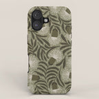 Whimsical Florals / Cream & Green iPhone Case Gallery Image 1