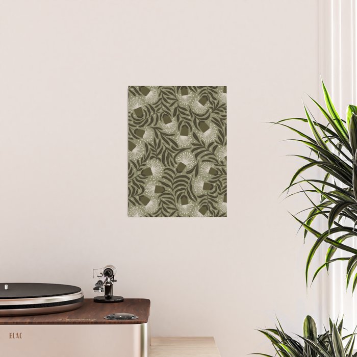 Whimsical Florals / Cream & Green Poster Gallery Image 2