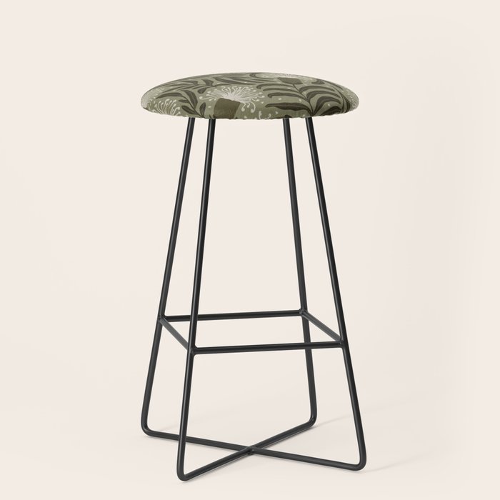 Whimsical Florals / Cream & Green Stool Gallery Image 1