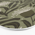 Whimsical Florals / Cream & Green Bath Mat Gallery Image 3