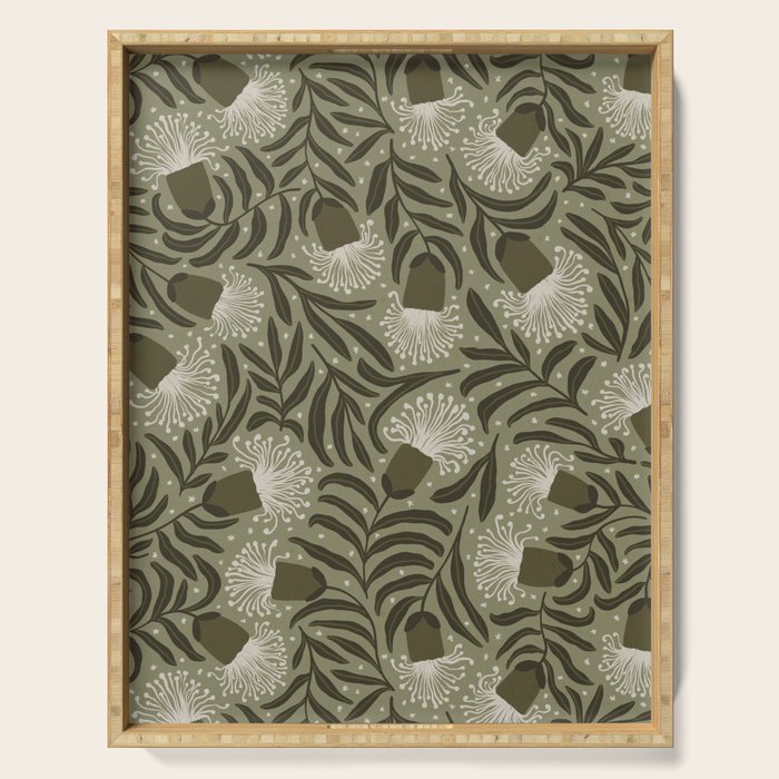 Whimsical Florals / Cream & Green Serving Tray Gallery Image 1