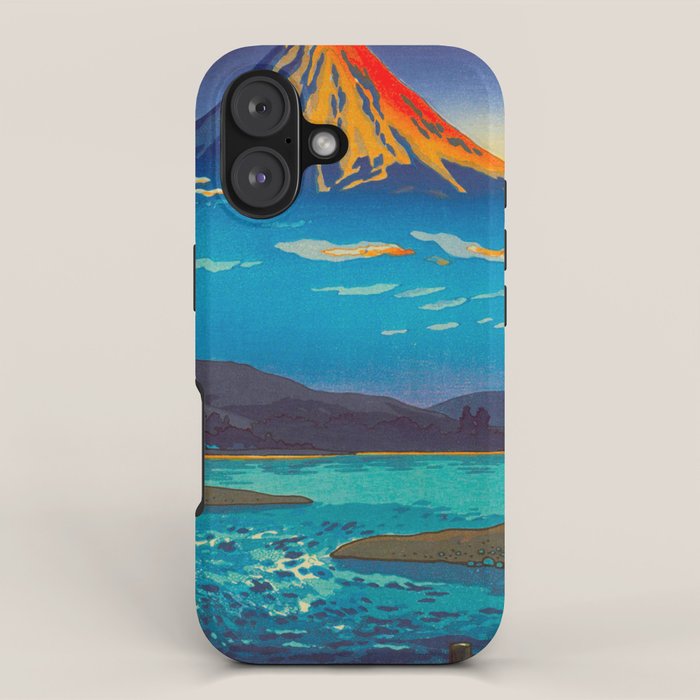 Tsuchiya Koitsu Tokaido Fujikawa Japanese Woodblock Print Sunset Colorful Hues Mountain Landscape iPhone Case Gallery Image 1
