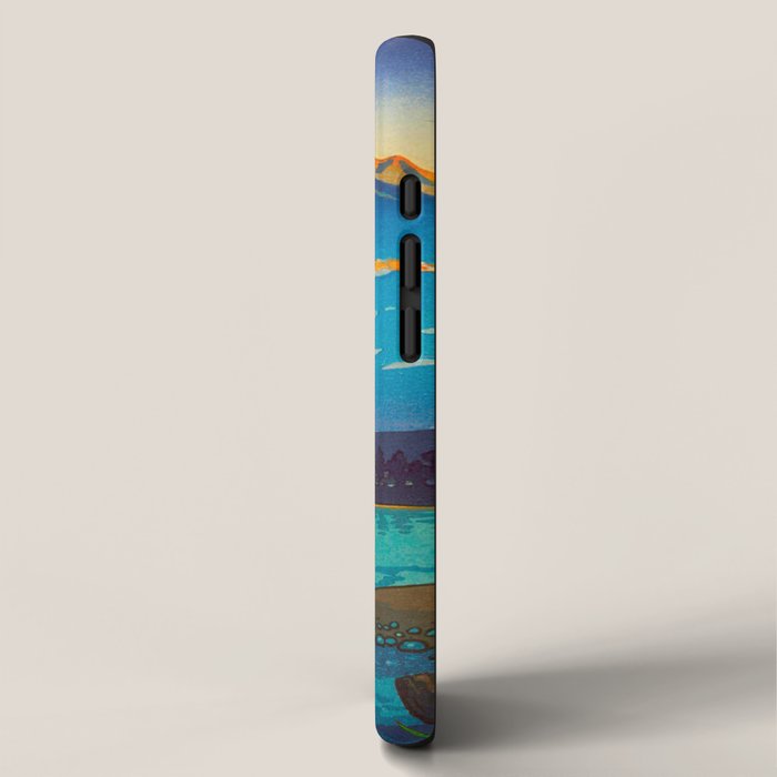 Tsuchiya Koitsu Tokaido Fujikawa Japanese Woodblock Print Sunset Colorful Hues Mountain Landscape iPhone Case Gallery Image 2