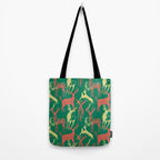 Green christmas reindeer animal pattern Tote Bag Gallery Image 2
