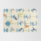 Garden Bird feeding antique white Rug Gallery Image 2