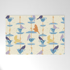 Garden Bird feeding antique white Welcome Mat Gallery Image 1