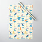 Garden Bird feeding antique white Wrapping Paper Gallery Image 1