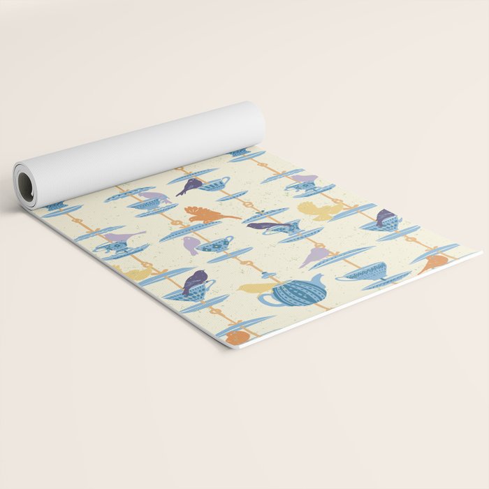 Garden Bird feeding antique white Yoga Mat Gallery Image 2