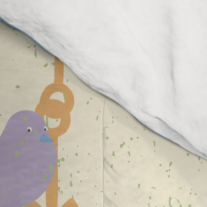 Garden Bird feeding antique white Comforter Gallery Image 4