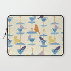 Garden Bird feeding antique white Laptop Sleeve Gallery Image 1