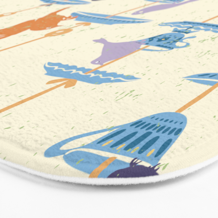 Garden Bird feeding antique white Bath Mat Gallery Image 3