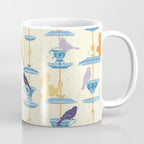 Garden Bird feeding antique white Coffee Mug Gallery Image 1