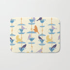 Garden Bird feeding antique white Bath Mat Gallery Image 1
