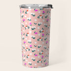 Dainty Blooms Pattern - Pink Travel Mug Gallery Image 2