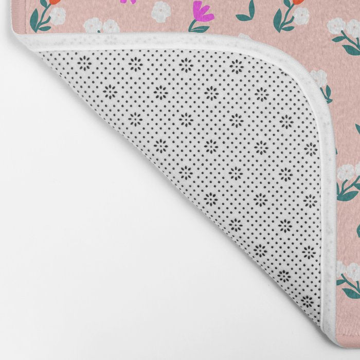 Dainty Blooms Pattern - Pink Bath Mat Gallery Image 2
