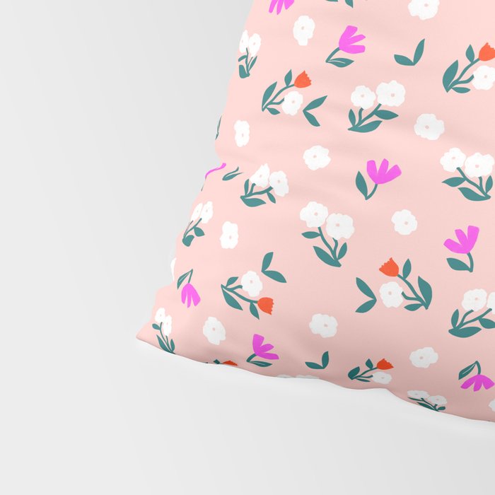 Dainty Blooms Pattern - Pink Pillow Sham Gallery Image 4