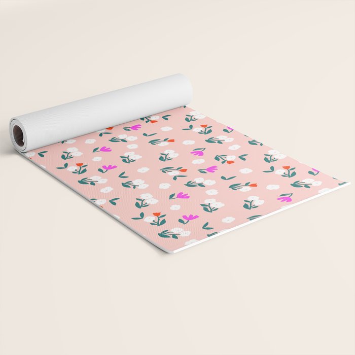 Dainty Blooms Pattern - Pink Yoga Mat Gallery Image 2