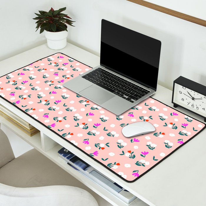 Dainty Blooms Pattern - Pink Desk Mat Gallery Image 2