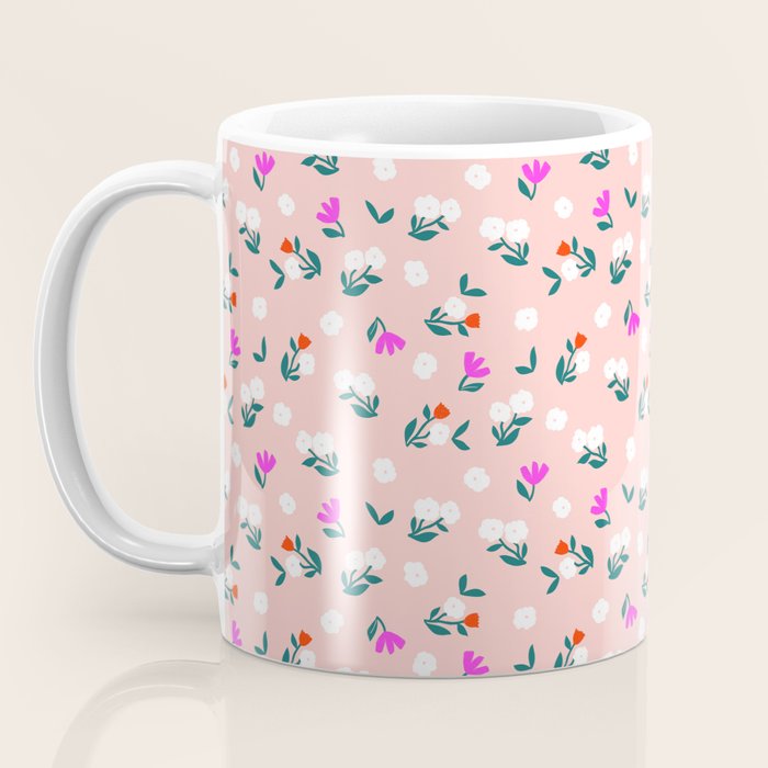 Dainty Blooms Pattern - Pink Coffee Mug Gallery Image 3