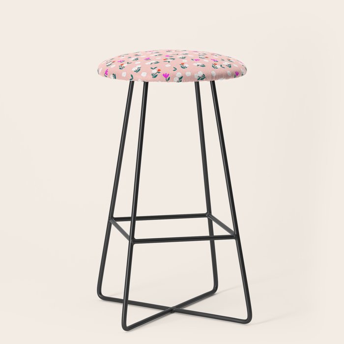 Dainty Blooms Pattern - Pink Stool Gallery Image 1