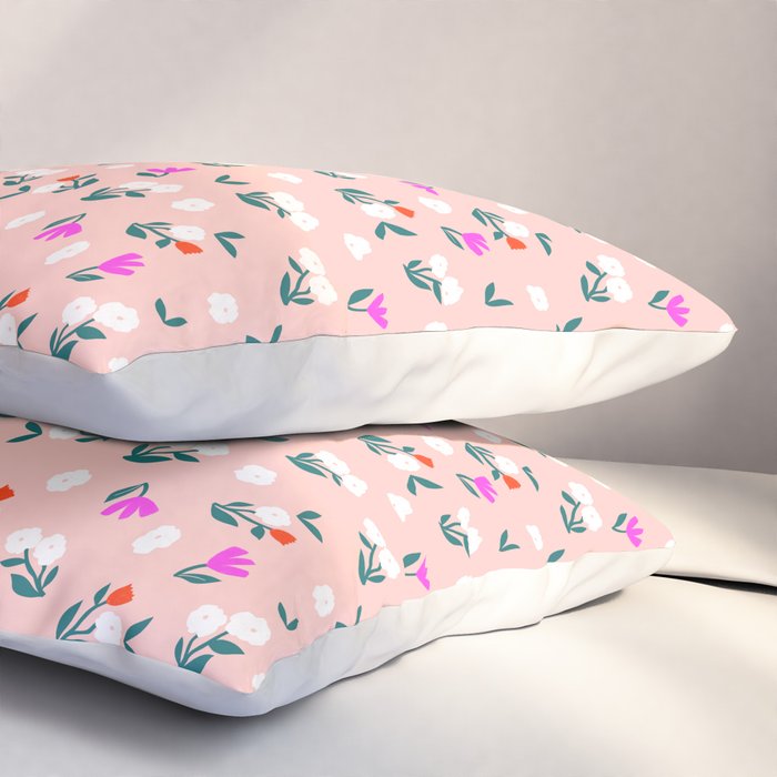 Dainty Blooms Pattern - Pink Pillow Sham Gallery Image 3